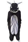 Lifeye Men Women Black Dragon Pajamas Animal Cosplay Costume With Horns Black