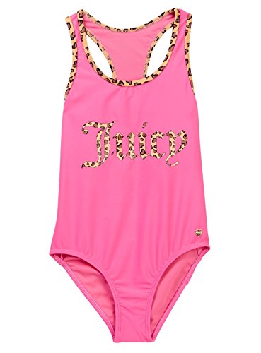 Juicy Couture Big Girls One Piece Logo Racerback Swimsuit 16