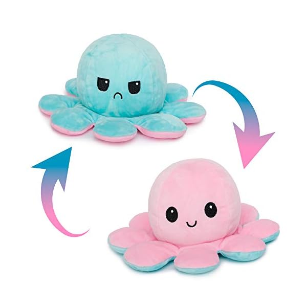 JUNIORE-Reversible-Octopus-Double-Sided-Flip-Octopus-Doll-Small-Stuffed-Animal-Cute-Reversible-Plush-Toy-for-Kids-Boys-Girls-Infants-Adults-Teens-Mood-Plush-Emotions-Pink-Light-Blue JUNIORE Flip Octopus - Double Sided Reversible Octopus Doll Small Stuffed Animal Cute Flip Plush Toy for Kids Boys Girls…