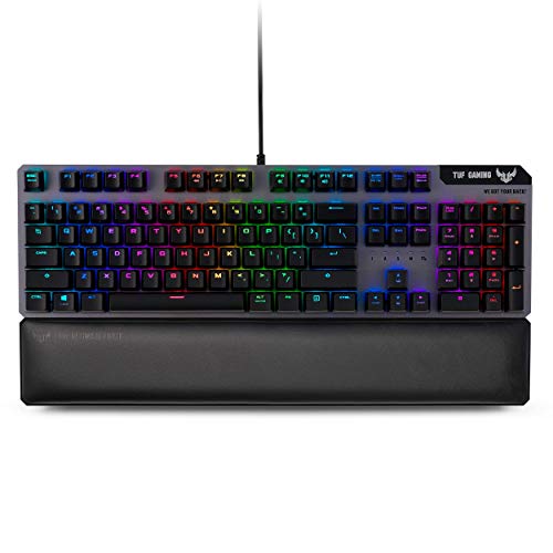ASUS TUF Gaming K7 Optical-Mech Gaming Keyboard with Tactile Switch, Detachable Wrist Rest, IP56 Waterproof Standard and Aura Sync RGB Lighting