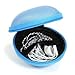 Case Star ® Light Blue Earphone handsfree headset HARD EVA Case - Clamshell/MESH Style with Zipper Enclosure, Inner Pocket, and Durable Exterior + Silver Climbing Carabiner+Case star cellphone bag