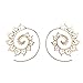 9 Pairs Golden Bohemian Vintage Tribal Swirl Spiral Hoop Earrings Set For Women Mother Jewelry(golden)