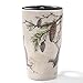 Minigift Ceramic Coffee Mug，Travel Cup with Lid,Handmade Milk Mug 16oz-Owl