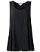 Lanmo Women Sleeveless Shirt Summer Plus Size Tank Top Viscose Black Loose Vest