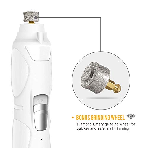 WWVVPET Pet Nail Grinder,[2019 Upgraded] More Powerful & Quiet Low Vibration Dog Nail Clipper,Electric Nail Trimmer, Painless Cat Paw Claw Care,Rechargeable Grooming Smoothing Tool ([2019 Upgraded]) - Thumbnail 7