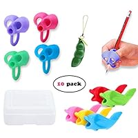 Yillsen Silicone Pencil Grips for Kids Handwriting,Pencil Holder Holder Writing Aid Grip Posture Correction Training Learning Tool Finger Grip for Adult Children Kindergarten Toddler Kids（10pcs）