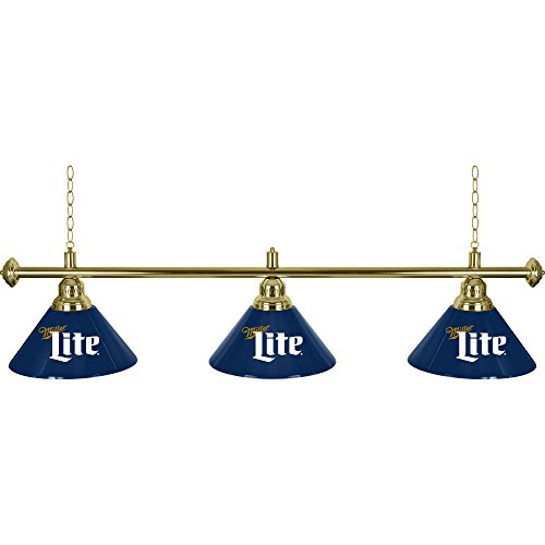 Trademark Gameroom Miller Lite 3 Shade Chrome Billiard Lamp - Retro