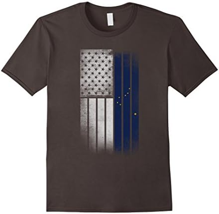 Men's USA Vintage Alaska Flag Shirt XL Asphalt