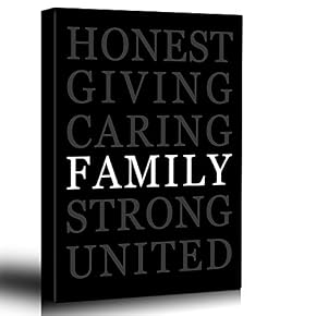 Family Virtues Bold Typographic Home Art Deco Piece