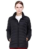 Puredown Women's Outdoor Ultra Light Packable Down Jacket, Black, M