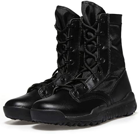 QIKAI Tactical Boots Men's Ultra-Light Desert Outdoor Army Fan Tactical Boots Single Boots Special Forces Hiking Camping Hiking Shoes