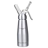 Parateck® Professional Aluminum Whipped Cream Dispenser 1 Pint Gourmet Whipper Stainless Steel Decorating Nozzles + 3 pcs Plastic Pastry Tube (0.5L) ()
