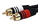 Monoprice 6ft Premium 3.5mm Stereo Male to 2RCA Male 22AWG Cable (Gold Plated) - Black