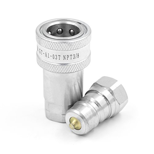 Kit Accoppiamento Idraulico Rapido NPT 3/8 - Con Tappo Antipolvere - Standard ISO7241-1A Per Attrezzature Industriali - Foto 2