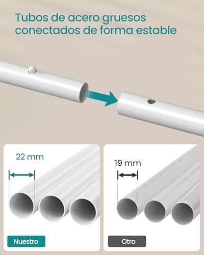 Burro para Ropa con Ruedas, Tubo de Acero, 100 kg