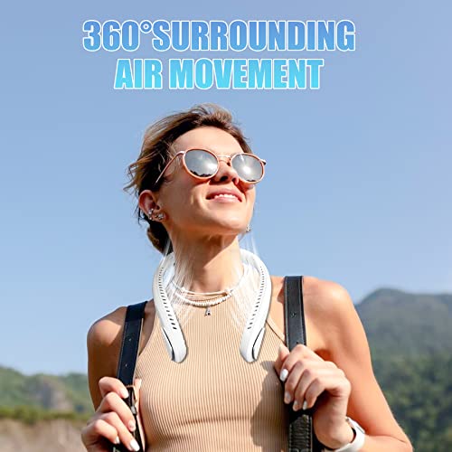 Kternay Bladeless Neck Fan 360° Cooling - 6000mAh Portable Personal Fan 3 Speeds, Hands-Free Fans Battery Operated Rechargeable