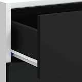vidaXL Black Kitchen Base Cabinet, 60x46x81.5 cm, Modern Design view 9