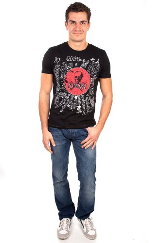 Amplified Herren kurzarm T-Shirt Ultimate La Rocka Asia Black Swarovski