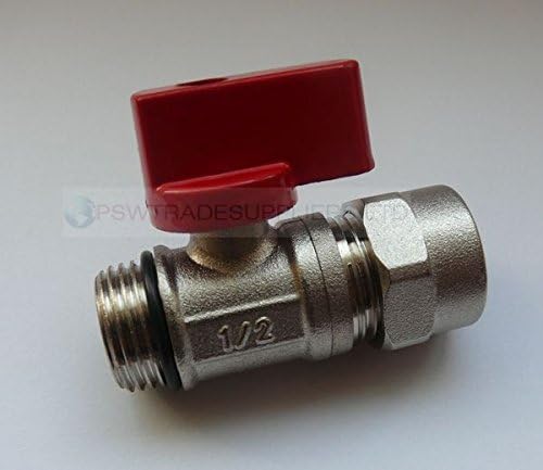 PEX Mini Ball Valve 16x1/2"M / MANIFOLD ISOLATION VALVES (RED)
