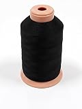 All Purpose Extra Strong Heavy Duty Bonded Black Sewing Thread Great for Quilting,Upholstery, Leather, Denim and Marine Products. T70#69 210D/3PLY 1400 Yards.