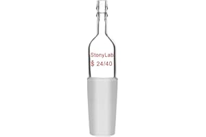 StonyLab Glass Straight Inlet Adapter With 24/40 Male Glass Joint and 10mm Hose Connection Lab Glassware
