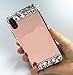 iPhone 7 Plus Crystal TPU Mirror Case,Lozeguyc Handmade Bling Diamond Cover iPhone 8 Plus 5.5 Inch Fashion Beauty Case Rhinestone Ring Stand Shockproof Sleek Case for Girl Women-Rose Gold