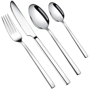 WUJO Cutlery Set, Stainless Steel Dinner Set, 32 Piece Dinnerware/Tableware/Silverware Set Service for 8 Person, Include…