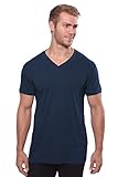 TexereSilk Men's V-Neck Undershirt Single Pack - Lounge Tee In Bamboo Viscose (Midnight Blue, Large) Unique Gifts For him MB6002-MID-L