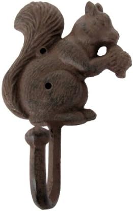 Treasure Gurus Cast Iron Squirrel Wall Hook