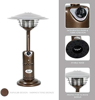 Bali Outdoors Patio Heater Portable Tabletop Heater Propane Patio Heater 10 000 Btu With Adjustable Thermostat Bronze Use 1lb Or 20lb Propane Tank Suitable For Yard Commercial Restaurant Gazeb Buy Online At