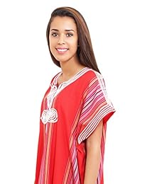 Caftanes Marroquíes Lino Ligero Hecho a mano PEQUEÑO a GRANDE Rojo