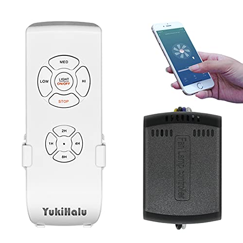 Smart WiFi Ceiling Fan Remote Control Kit, Universal Fan Remote, Controlled by Remote/WiFi/Voice