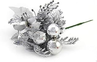 Amazon Com Supvox 8pc Artificial Pine Picks Christmas Fruit Balls Decor Christmas Trees Decoration Stems Flower Arrangements Wreaths Home Kitchen
