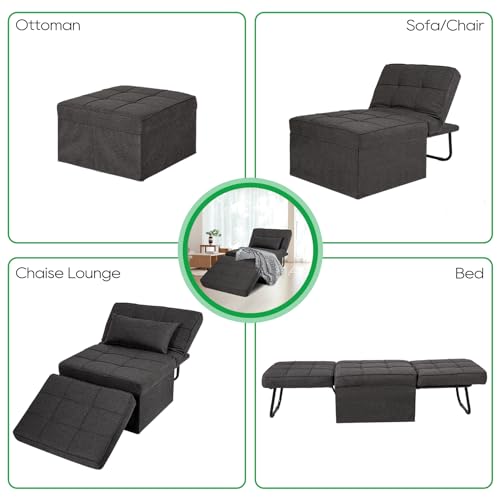 PORWEY Sleeper Chair Sofa Bed, 4in1 Convertible Futon Chair Multi