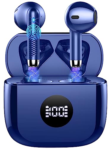 Wireless Earbuds, 2025 Bluetooth Headphones 5.4 HiFi Stereo, in-Ear Ear buds with 4 ENC Noise Cancelling Mics, 40H Playtime Sport Ear Buds with Charging Case, IP7 Waterproof Earphones with LED Display