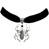 Kefley Halloween Spider Choker Necklace for Women Halloween Costume Necklace Black Spider Pendant Necklace Spider Halloween Costumes Accessories for Women Girls