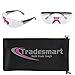 Tradesmart Clear / Tinted Safety Glasses Pink Pack with NRR33 Earplugs & Protective Case . Anti Fog & Anti Scratch Treatment (Clear/Tinted w Case)