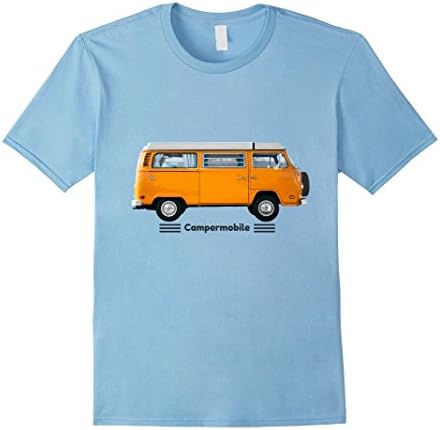 Mens Vintage CamperMobile Van - Retro T-Shirt XL Baby Blue