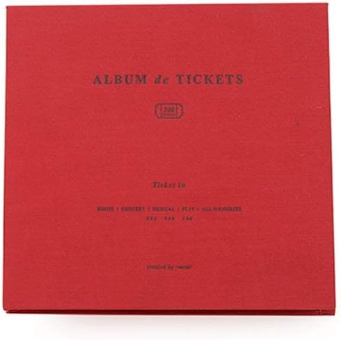 Ticket Stub Organizer Ticket Holder Album Organizer for Concert Movie Travel Tickets 50 Pages Red 8.8x8.5x1.1inch 16.6oz by NEWBEER