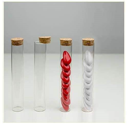 Virsus 48 glass confetti holder with cork stopper 10 cm tubes for confetti favors baptism wedding brides