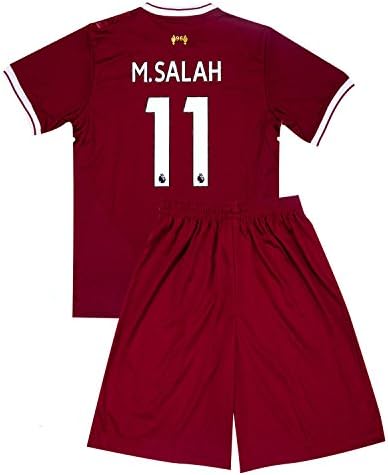 11 M Salah Liverpool Home Soccer Jersey Youth Or Kids 2017-2018 Red for 8-9Y Olds