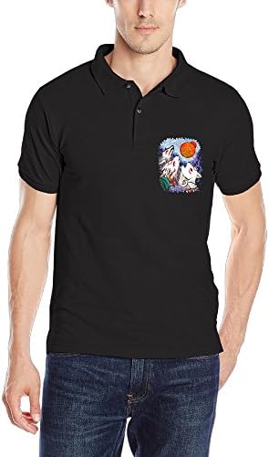 Three Wolf Moon Art Men's Plain Custom Polo Tee Shirts