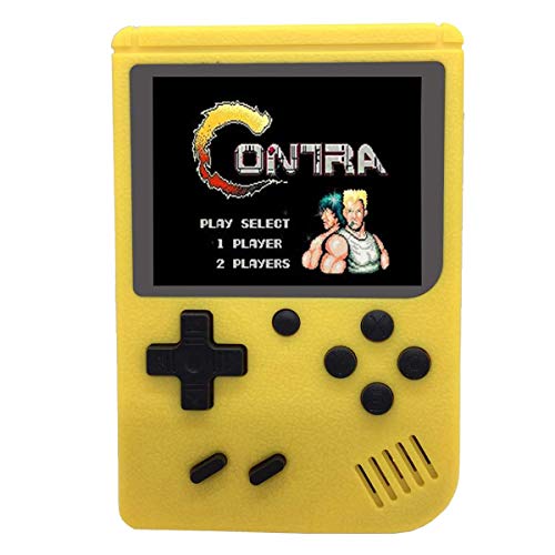 Mini Retro Handheld FC Games Consoles ,Built-in 400 Classic Game, Portable Gameboy 3 Inch LCD Screen 1000mAh Rechargeable Battery TV Output ,Good Gifts for Kids Boys Girls Men Women (Consoles-Yellow)