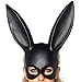 Sorrica Adult Bunny Rabbit Ears Hairband Costume Masquerade Mask for Birthday Party Easter Halloween (Black)