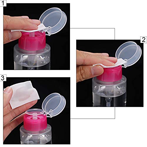 4 Pack 180 ml Push Down Dispenser Nail Polish Remover Pump Empty Bottle