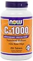 NOW Foods Vitamin C-1000 Sustained Release with Rose Hips, 250 Tablets