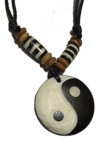 Tibetan yin yang adjustable handmade necklace amulet ma…
