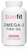Baefit Omega 3 Fish Oil: Triple Strength 2000mg with 800mg EPA, 400mg DHA. Weight Loss Support. 180 Softgels.