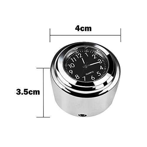 MASO 2 stuks 7/8 inch motorfiets stuur klok en thermometer universele waterdichte motorfiets stuur klok (zwart) - Image 3