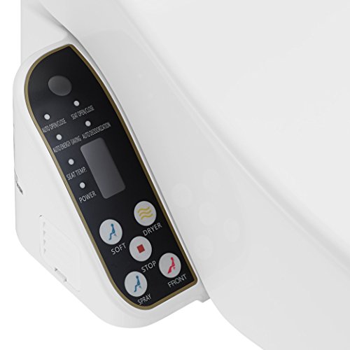 Cascadia Smart Toilet Seat with Remote Control by Pacific Bay - Features Bidet, Unlimited Heated Water, a Heated Seat, a Heated Dryer, an Automatic Open/Close Lid, and a Deodorizer. NEW 2019 Model